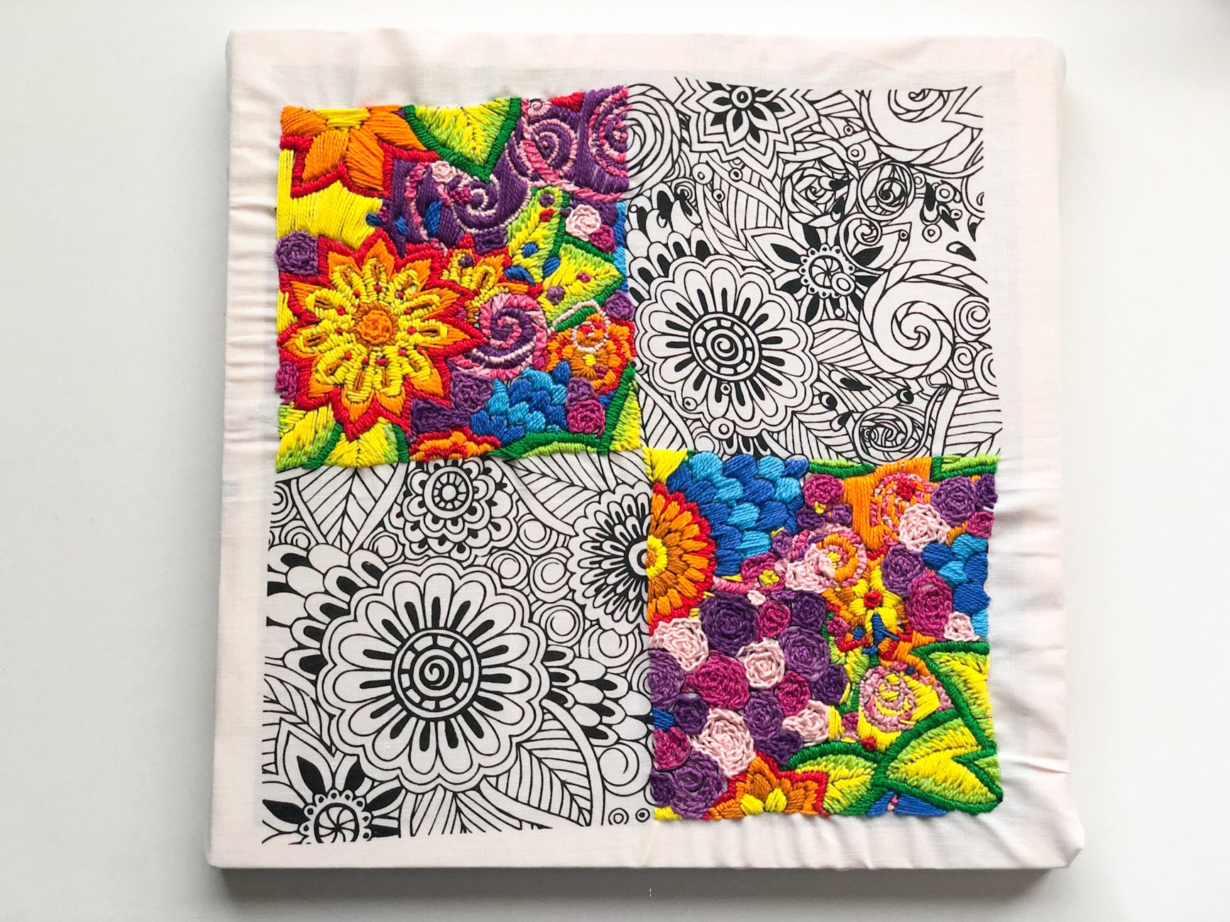 Embroidered Flower Artwork